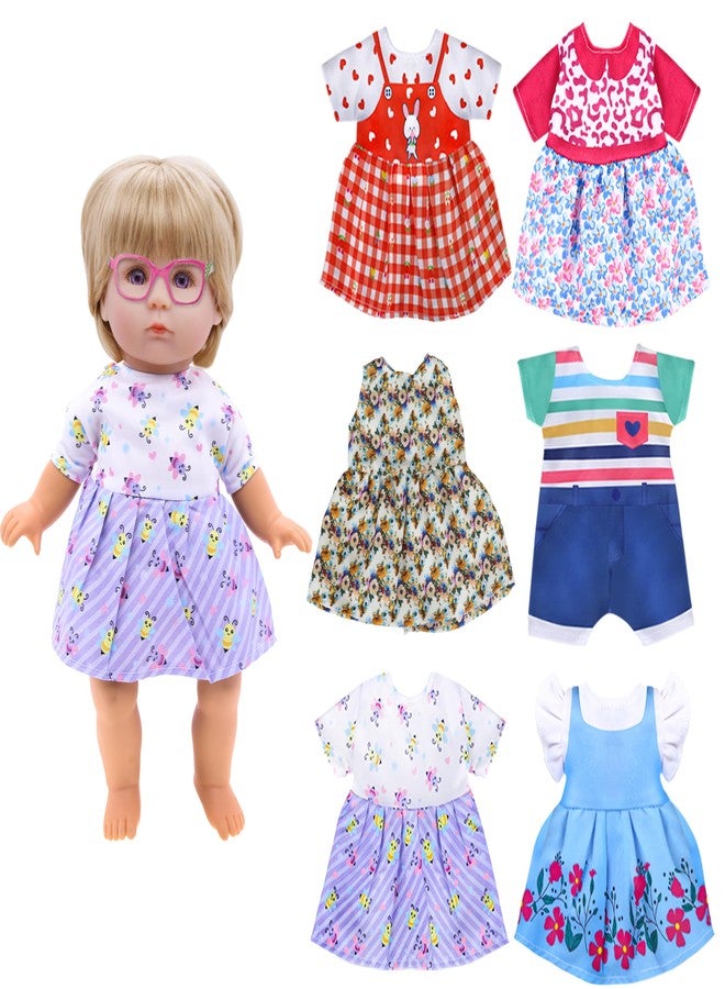 lausomile Alive Baby Doll Clothes and Accessories - 6 Sets Baby Doll Dresses Fit for 12-14 Inch Girl Dolls, Includes Dresses, Jumpsuit, Swimsuit for Girls Age 5-10 - Image 1